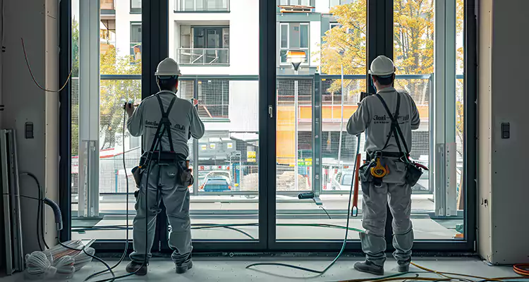Patio Door Glass Replacement with Built-In Blinds in Bellview, FL